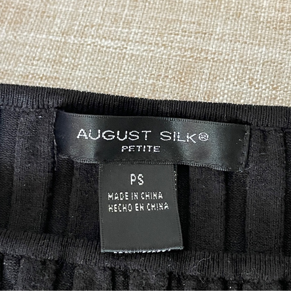 August Silk Petite PS Black Ribbed Sweater Gold Buttons Long Sleeve Y2K Preppy - Picture 7 of 10